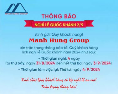 MANH HUNG GROUP THÔNG BÁO LỊCH NGHỈ LỄ QUỐC KHÁNH 2/9/2024