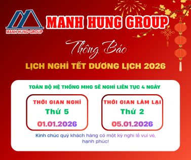 MANH HUNG GROUP THÔNG BÁO LỊCH NGHỈ TẾT DƯƠNG LỊCH NĂM 2026